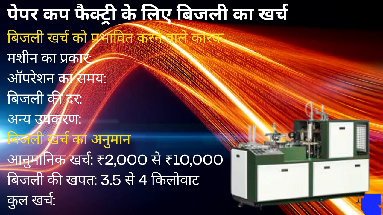 पेपर कप फैक्ट्री के लिए बिजली का खर्च